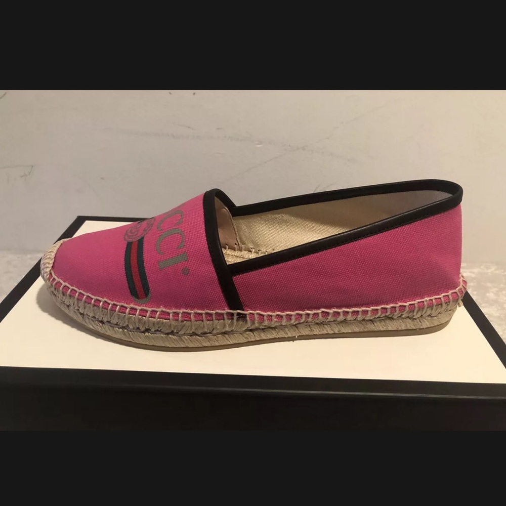 Gucci Pink Canvas Espadrilles Size 39.5 Authentic - Picture 9 of 14